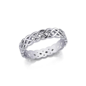 Hollow Celtic Sterling Silver Band Ring TRI071 - Jewelry